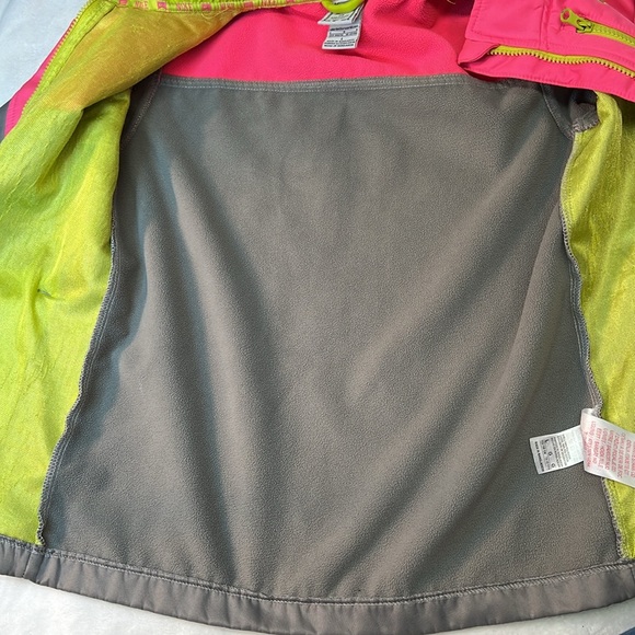 NIKE Girls Athletic Fleece Lined Jacket in Gray, Pink and Neon Green. EUC. - Picture 7 of 8